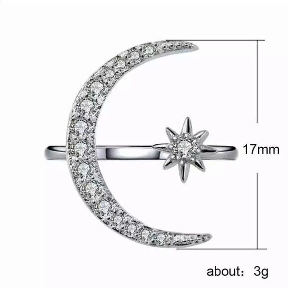 The On trend stellar Sterling Silver adjustable ring - Picture 2 of 5